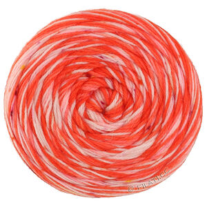 Lana Grossa MEILENWEIT 100g Merino Hand-dyed | 04-Korallenrot/Lachsrot/Rohweiß/Puderrosa