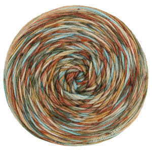 Lana Grossa MEILENWEIT 100g Merino Hand-dyed | 35-Rostbraun/Helltürkis/Graugrün/Ocker/Beige