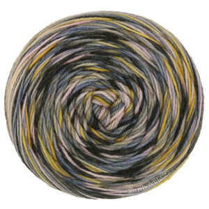 Lana Grossa MEILENWEIT 100g Merino Hand-dyed | 64-Senfgelb/Graphitgrau/Taubenblau/Puderrosa/Hellgrau