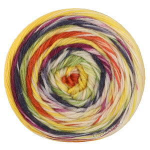 Lana Grossa MEILENWEIT 100g Merino Hand-dyed | 71-Sonnengelb/Kürbisorange/Apfelgrün/Brombeer/Dunkelviolett/Rohweiß
