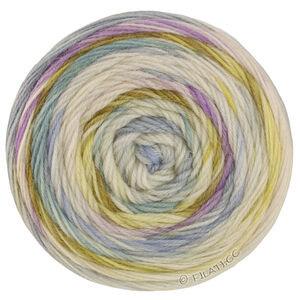 Lana Grossa MEILENWEIT 100g Merino Hand-dyed | 72-Rohweiß/Lindgrün/Rauchblau/Flieder/Hellgelb
