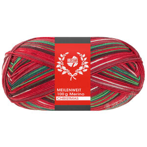 Lana Grossa MEILENWEIT 100g Merino Christmas | 6806-Hellgrün/Dunkelbraun/Orange/Weiß/Dunkelrot/Dunkelgrün