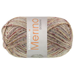 Lana Grossa MEILENWEIT 100g Merino Extrafine Mountain | 7607-Burgund/Altrosa/Zartoliv/Dunkelgrau/Natur gestreift