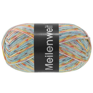 Lana Grossa MEILENWEIT 100g Neve | 4437-Türkis/Rosa/Gelb/Rost/Minttürkis/Flieder/Dunkelgrau