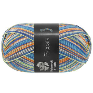Lana Grossa MEILENWEIT 100g Piccata | 4810-Blau/Tintenblau/Zartgrün/Rost/Ecru/Dunkelgrau/Gelb/Senf
