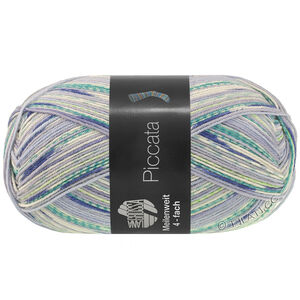 Lana Grossa MEILENWEIT 100g Piccata | 4812-Hellblau/Veilchenblau/Weiß/Dunkelblau/Petrol/Zartgrün/Mint
