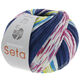 Lana Grossa MEILENWEIT 100g Seta Adriana | 3252-Tinte/Nachtblau/Weiß/Fuchsia/Blautürkis/Limette