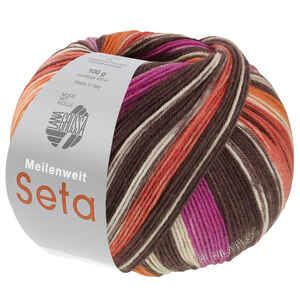 Lana Grossa MEILENWEIT 100g Seta Hokkaido | 3581-Rost/Dunkelbraun/Natur/Orange/Anthrazit/Fuchsia/Dunkelgrau