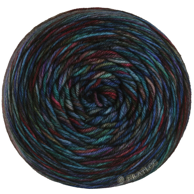 Lana Grossa MEILENWEIT 100g Sooty | 6222-Dunkelblau/Graublau/Hellblau/Graugrün/Schwarzgrün/Dunkelviolett