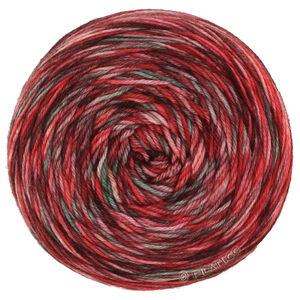 Lana Grossa MEILENWEIT 100g Sooty | 6228-Dunkelrot/Hellrot/Rosa/Grau