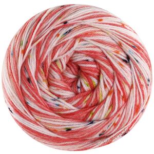 Lana Grossa MEILENWEIT 100g SPOTS | 7045-Tomatenrot/Hellrot/Creme/Gelb/Grau/Grün/Türkis