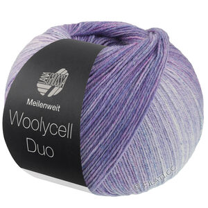 Lana Grossa MEILENWEIT 100g Woolycell Duo | 6004-Rotviolett/Grauviolett/Jeans