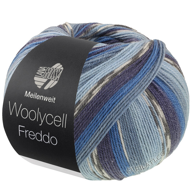 Lana Grossa MEILENWEIT 100g Woolycell Freddo | 6041-Hellblau/Pastellblau/Graublau/Blau/Marine/Dunkelgrau/Silbergrau