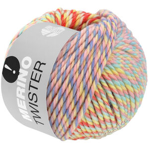 Lana Grossa MERINO TWISTER | 10-Weiß/Altrosa/Mint/Hellblau/Rosa
