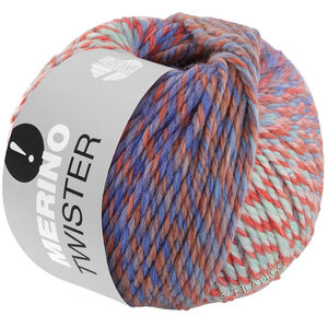 Lana Grossa MERINO TWISTER | 17-Blau/Tomatenrot/Rosa/Minttürkis/Tonrot/Graubraun