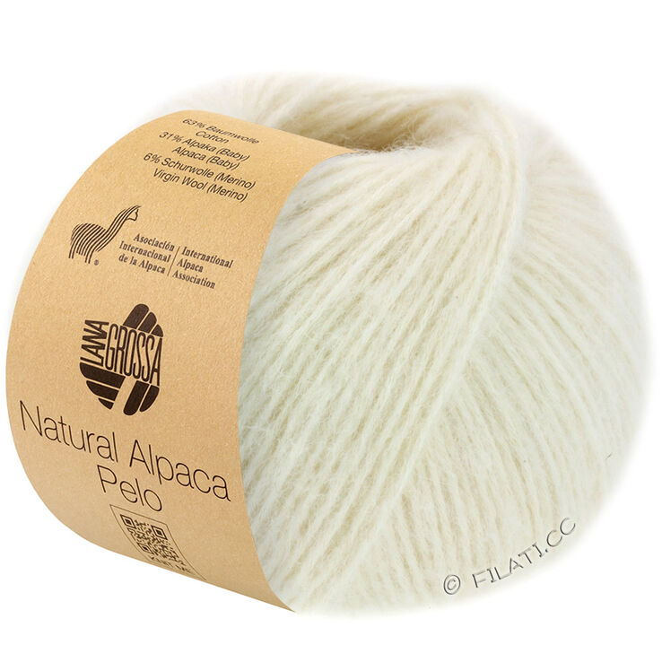 Lana Grossa NATURAL ALPACA Pelo | 001-Rohweiß