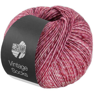 Lana Grossa Vintage Socks | 1009-Altrosa meliert/Geranienrot meliert/Bordeaux meliert