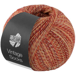 Lana Grossa Vintage Socks | 1012-Rost meliert/Dunkelrot meliert/Gelb meliert/Orange meliert/Creme meliert