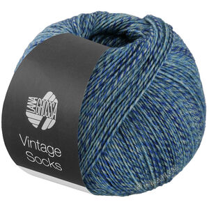 Lana Grossa Vintage Socks | 1014-Marine meliert/Türkis meliert/Grau meliert/Nachtblau meliert