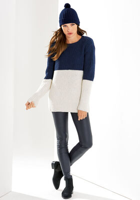 PULLI IM HALBPATENTMUSTER CW Big uni/melange von Lana Grossa