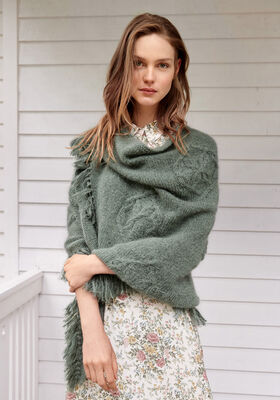 DREIECKSTUCH MIT MOTIV Cashmere 16 Fine & Silkhair von Lana Grossa