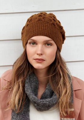 MÜTZE MIT ZOPF Cashmere 16 Fine von Lana Grossa