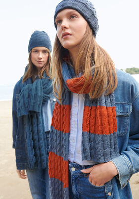 ZOPFSCHAL IM COLLEGE-LOOK Cool Wool von Lana Grossa
