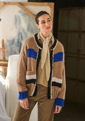 JACKE MIT STREIFEN Brigitte No. 2 & Brigitte No. 3 von Lana Grossa