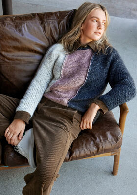 QUERGESTRICKTER PULLOVER Brigitte No. 2 & Brigitte No. 3 von Lana Grossa