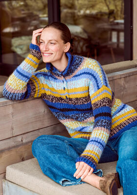 RIPPENPULLOVER MIT KNOPFLEISTE Brigitte No. 2 von Lana Grossa