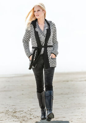 JACKE IM ZICK-ZACK-HEBEMUSTER Alta Moda Alpaca von Lana Grossa