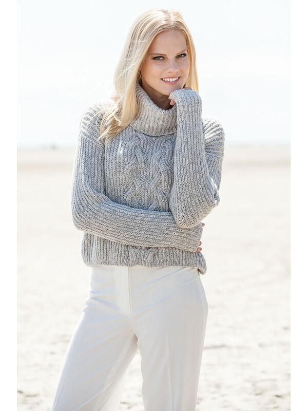 Lana Grossa PATENT-PULLI MIT ZOPFMUSTER AM Superbaby Fine
