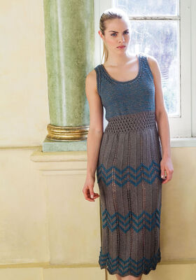 KLEID MIT ZACKEN- UND GITTERLOCHMUSTER Linarte von Lana Grossa