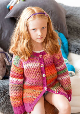 JACKE IM HEBEMASCHENMUSTER Cinque Multi/Cool Wool Big von Lana Grossa