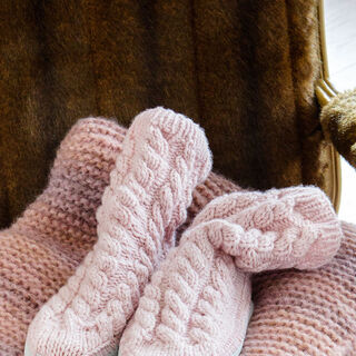 Lana Grossa HAUSSCHUHE MIT ZOPFMUSTER Alta Moda Cashmere 16/Cashmere 16 Fine