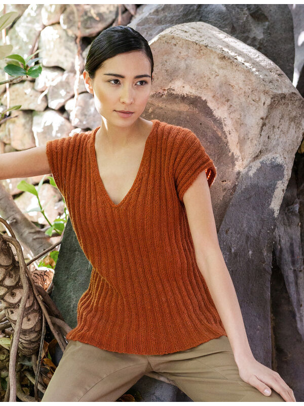 Lana Grossa TOP IM RIPPENMUSTER Ecopuno