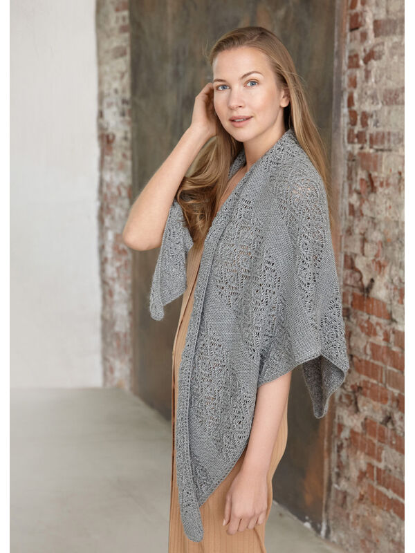 Lana Grossa DREIECKSTUCH MIT KRAUS RECHTS UND AJOUR Lace Seta Mulberry