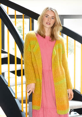 JACKE IM RIPPENSTRUKTURMUSTER Silkhair von Lana Grossa