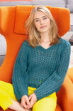 Lana Grossa RAGLANPULLI IM LOCHMUSTER Alta Moda Alpaca