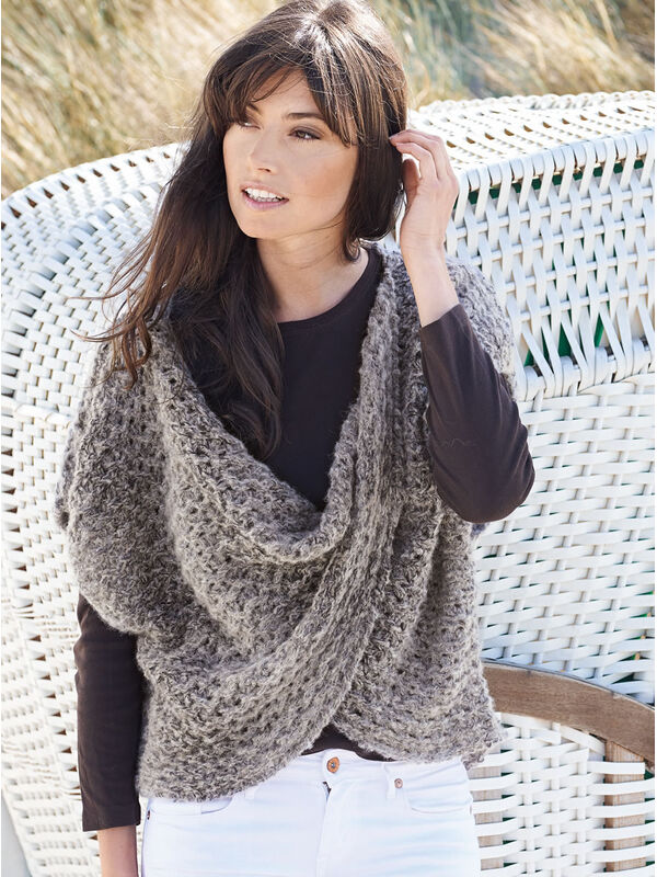 Lana Grossa CAPE IM LOCHMUSTER Garzato Fleece uni/Lace Pearls Degradé