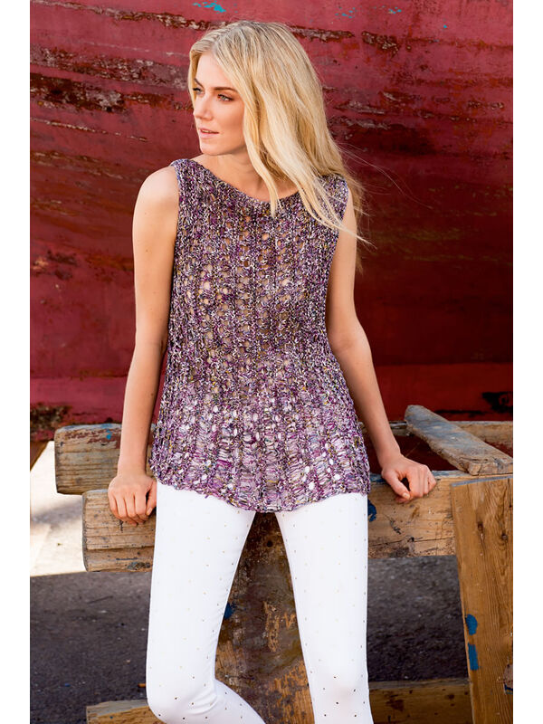 Lana Grossa TOP MIT LOCH-FALLMASCHENMUSTER Dacapo multi