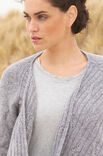Lana Grossa RAGLANZIPFELJACKE MIT GITTER- UND RIPPEN-LOCHMUSTER Arioso