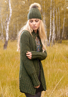 JACKE MIT ZOPFMUSTERBLENDEN Alta Moda Alpaca von Lana Grossa