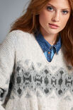 Lana Grossa KIMONOPULLI MIT EINSTRICKMUSTER Alpaca 400