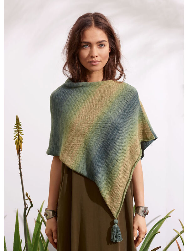 Lana Grossa PONCHO MIT QUASTEN Summer Lace Degradé