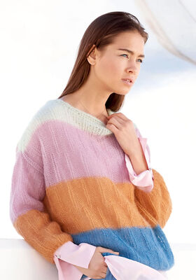 PULLI IM VERSETZTEN RIPPENMUSTER Silkhair von Lana Grossa