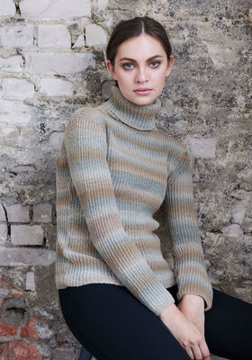 PULLI IM HALBPATENTMUSTER Cashmere 16 Fine Degradé von Lana Grossa