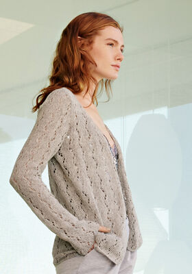 CARDIGAN IM ZACKENLOCHMUSTER Ecopuno von Lana Grossa