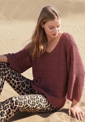 PULLI MIT HALBPATENT- UND NETZMUSTER Linarte von Lana Grossa