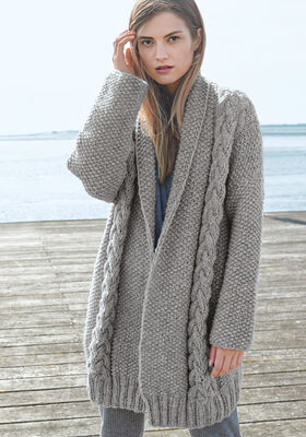 JACKE IM PERLMUSTER MIT ZOPFSTREIFEN Lala Berlin Lovely Cotton von Lana Grossa